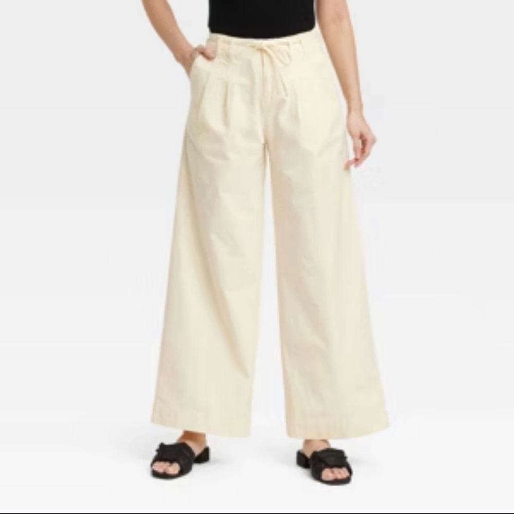 Women's Cream Wide-Leg Pants by a new day